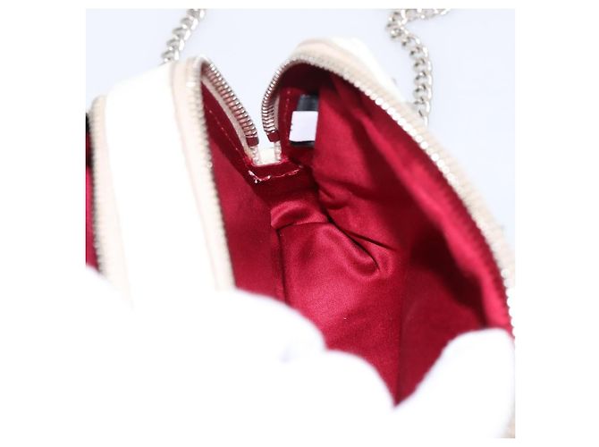 Miu Miu Matelasse Chain Shoulder Pouch Vitellolux Ivory Silver Auth 198684A Argento Crudo - vista 21