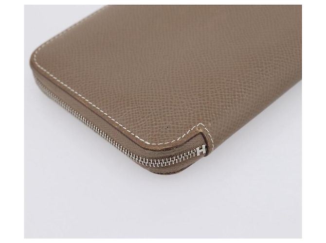 Hermès HERMES Azap Long Silk Inn Cartera Larga de Cuero Beige Silver Auth 198757A Plata - vista 16