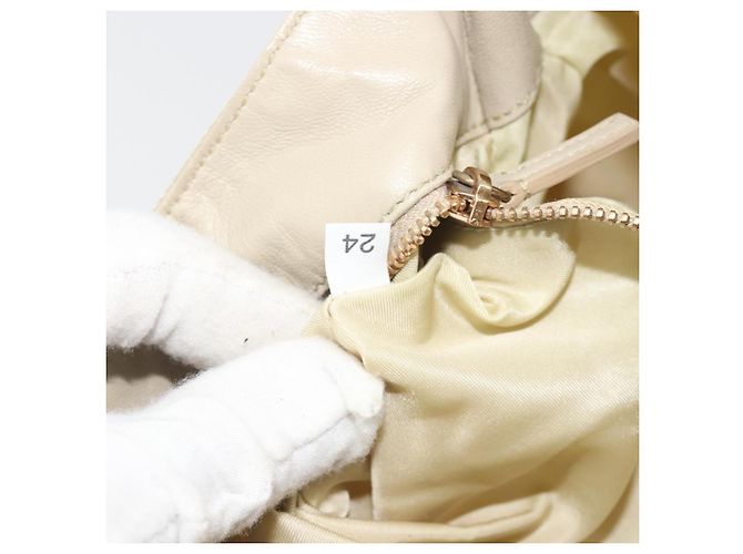 Borsa a tracolla PRADA Nylon Ivory Gold Auth 197466A D'oro Crudo - vista 12