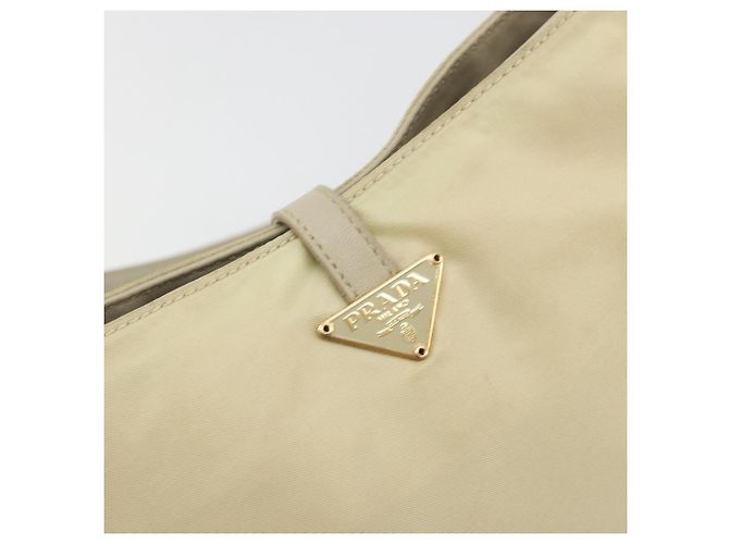 Borsa a tracolla PRADA Nylon Ivory Gold Auth 197466A D'oro Crudo - vista 18