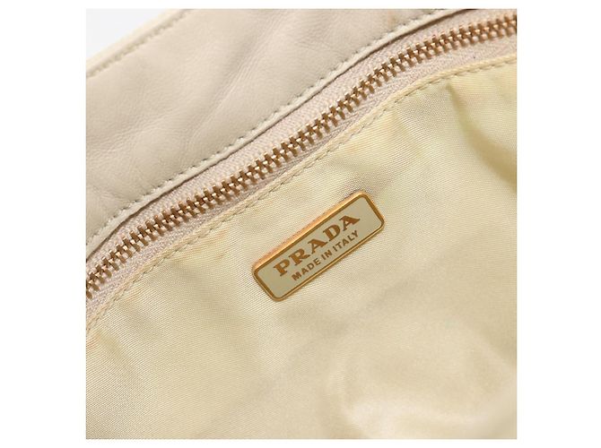 Borsa a tracolla PRADA Nylon Ivory Gold Auth 197466A D'oro Crudo - vista 19