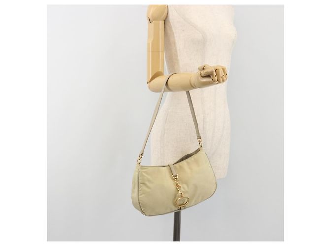 Borsa a tracolla PRADA Nylon Ivory Gold Auth 197466A D'oro Crudo - vista 24