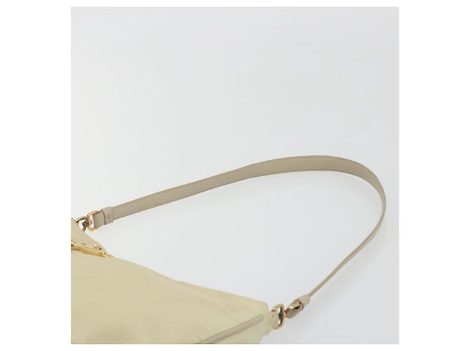 Borsa a tracolla PRADA Nylon Ivory Gold Auth 197466A D'oro Crudo - vista 8