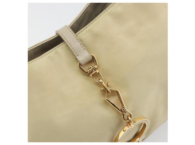 Borsa a tracolla PRADA Nylon Ivory Gold Auth 197466A D'oro Crudo - vista 9