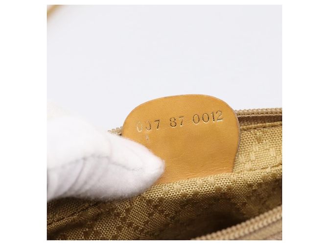 Borsa a tracolla GUCCI Micro GG PVC Pelle Beige Tono Oro 007 87 0012 Auth ep15721 - vista 12