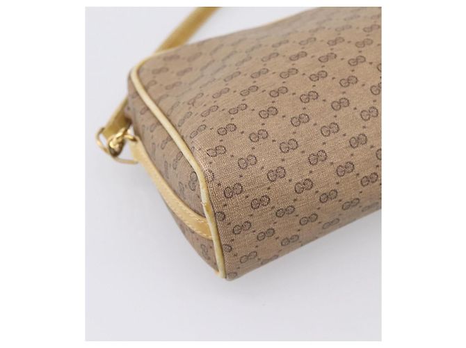 Borsa a tracolla GUCCI Micro GG PVC Pelle Beige Tono Oro 007 87 0012 Auth ep15721 - vista 14