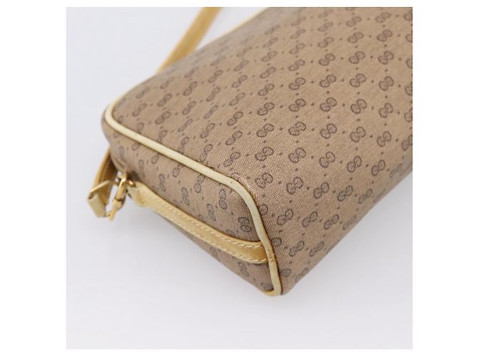 Borsa a tracolla GUCCI Micro GG PVC Pelle Beige Tono Oro 007 87 0012 Auth ep15721 - vista 16