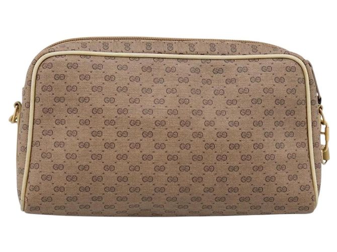 Borsa a tracolla GUCCI Micro GG PVC Pelle Beige Tono Oro 007 87 0012 Auth ep15721 - vista 2
