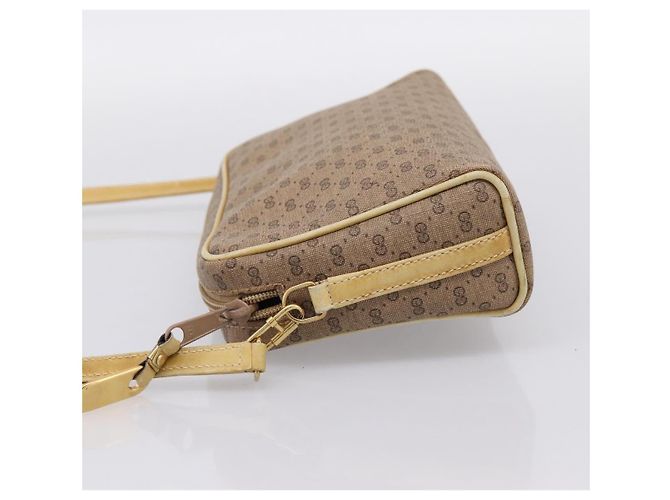Borsa a tracolla GUCCI Micro GG PVC Pelle Beige Tono Oro 007 87 0012 Auth ep15721 - vista 3