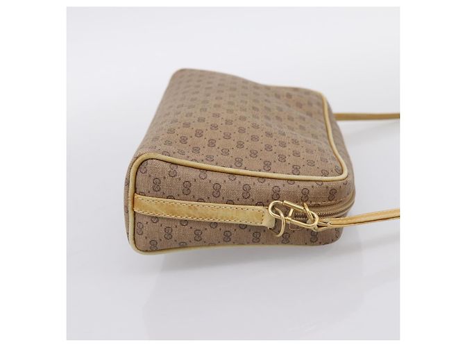 Borsa a tracolla GUCCI Micro GG PVC Pelle Beige Tono Oro 007 87 0012 Auth ep15721 - vista 4