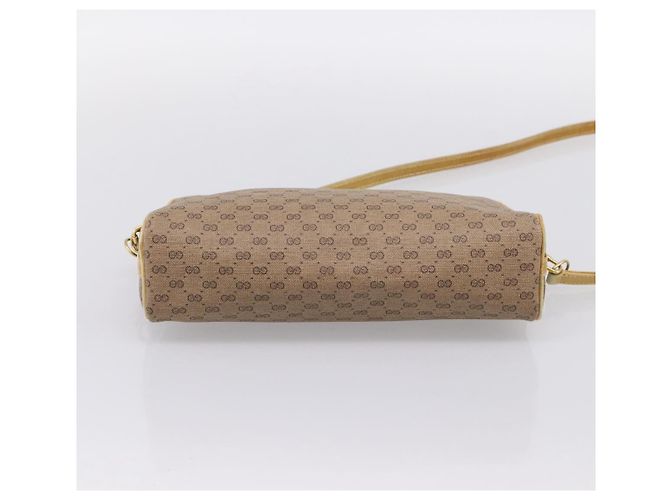 Borsa a tracolla GUCCI Micro GG PVC Pelle Beige Tono Oro 007 87 0012 Auth ep15721 - vista 5