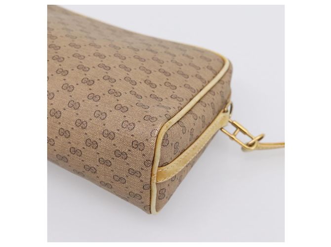 Borsa a tracolla GUCCI Micro GG PVC Pelle Beige Tono Oro 007 87 0012 Auth ep15721 - vista 9
