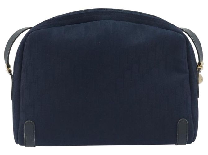 Borsa a tracolla Christian Dior Trotter Canvas Navy Gold Auth 198292 D'oro Blu navy - vista 2