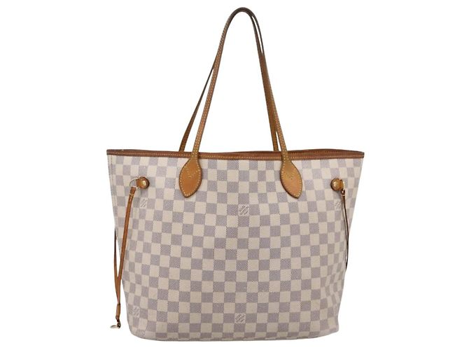 Borsa Tote LOUIS VUITTON Damier Azur Neverfull MM N41605 LV Auth 197196 - vista 13