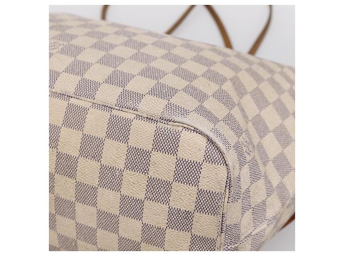 Borsa Tote LOUIS VUITTON Damier Azur Neverfull MM N41605 LV Auth 197196 - vista 14