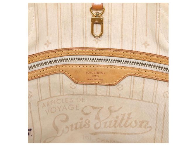 Borsa Tote LOUIS VUITTON Damier Azur Neverfull MM N41605 LV Auth 197196 - vista 17