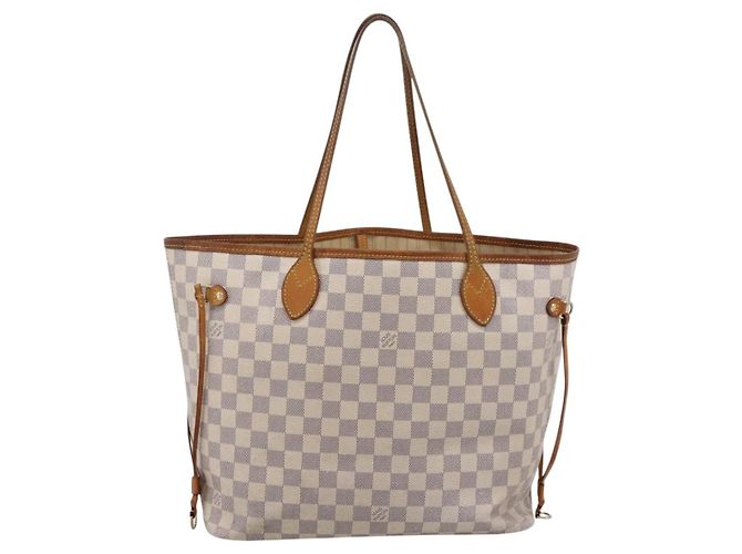 Borsa Tote LOUIS VUITTON Damier Azur Neverfull MM N41605 LV Auth 197196 - vista 2