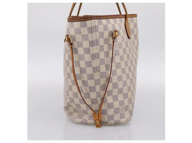 Borsa Tote LOUIS VUITTON Damier Azur Neverfull MM N41605 LV Auth 197196 - vista 3
