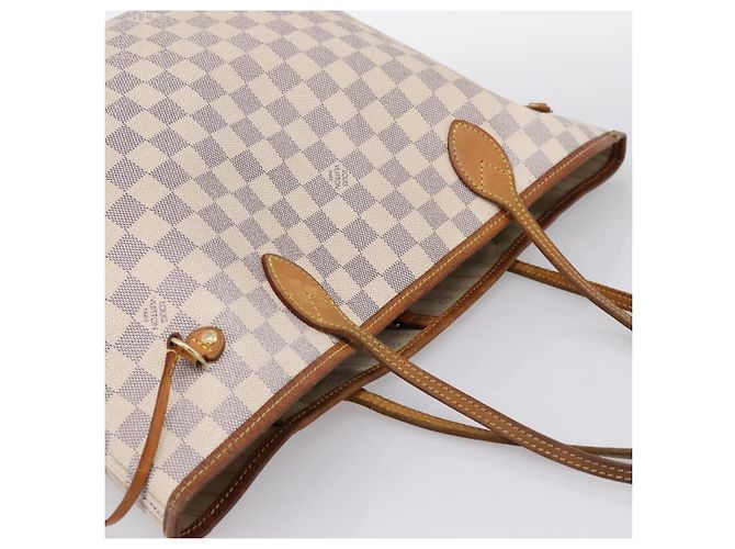 Borsa Tote LOUIS VUITTON Damier Azur Neverfull MM N41605 LV Auth 197196 - vista 6