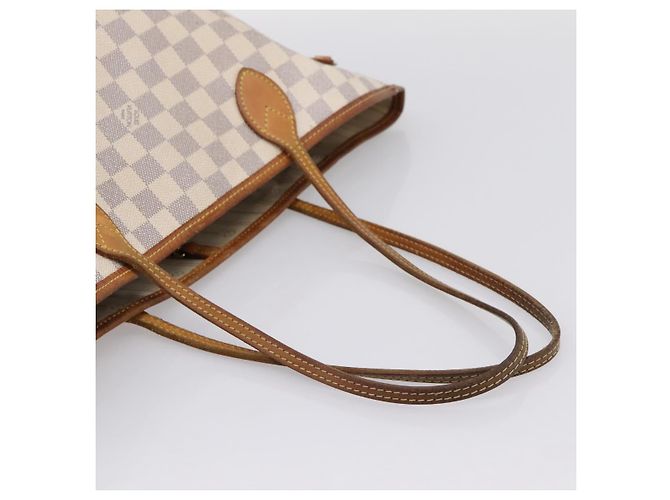 Borsa Tote LOUIS VUITTON Damier Azur Neverfull MM N41605 LV Auth 197196 - vista 7