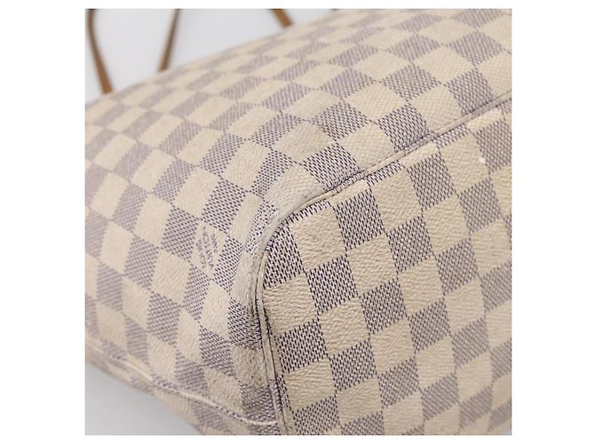 Borsa Tote LOUIS VUITTON Damier Azur Neverfull MM N41605 LV Auth 197196 - vista 9