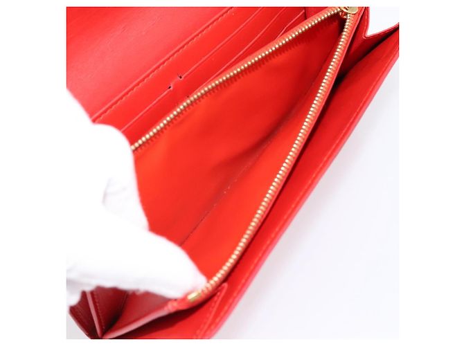 LOUIS VUITTON Vernis Portefeuille Sarah Wallet Orenge Sunset M93634 Auth BA15265 - vista 11