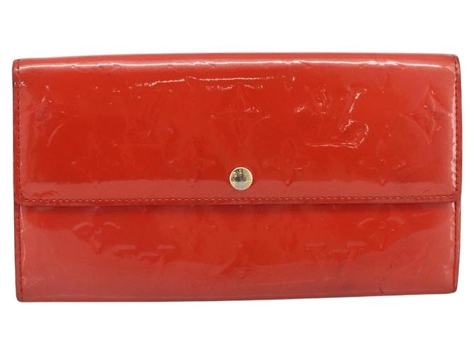 LOUIS VUITTON Vernis Portefeuille Sarah Wallet Orenge Sunset M93634 Auth BA15265 - vista 13