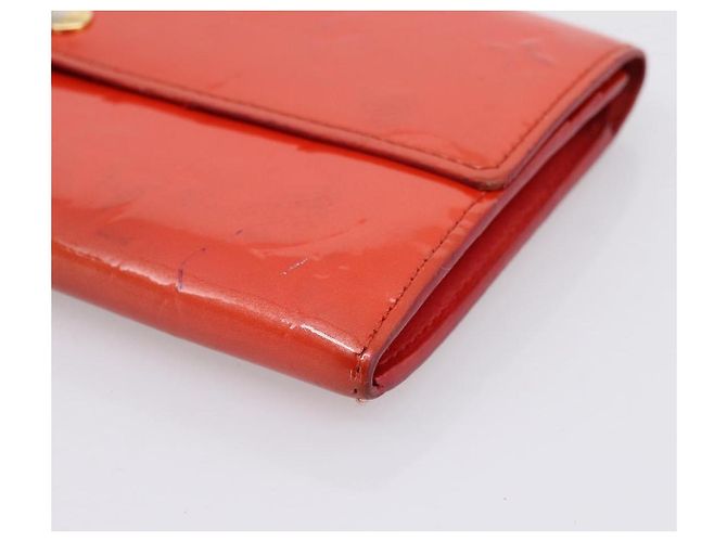 LOUIS VUITTON Vernis Portefeuille Sarah Wallet Orenge Sunset M93634 Auth BA15265 - vista 7
