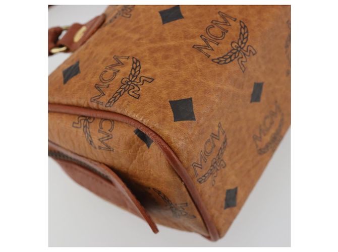 Borsa MCM Logogram Vicetos Mini Boston Bag PVC Leather Brown Gold Auth mr2858 Marrone D'oro - vista 16