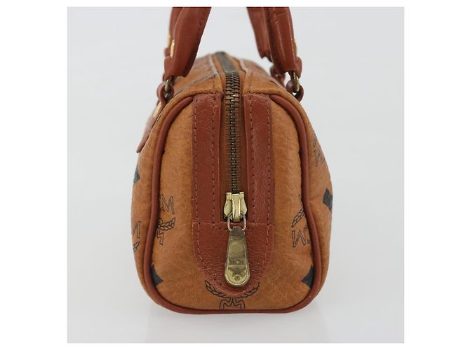 Borsa MCM Logogram Vicetos Mini Boston Bag PVC Leather Brown Gold Auth mr2858 Marrone D'oro - vista 4