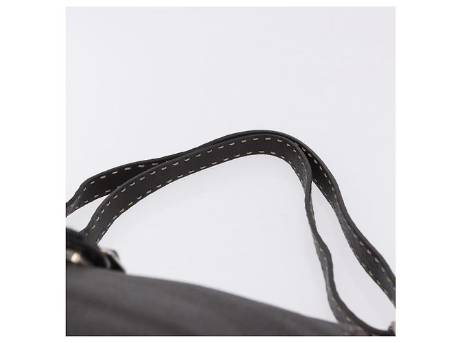 Borsa a tracolla FENDI Celeria in pelle marrone argento Auth 198325 - vista 8