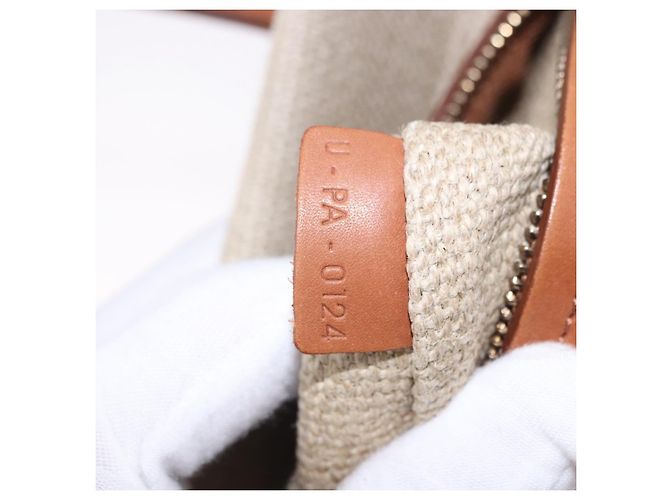 Céline Borsa a Mano CELINE Luggage Phantom Canvas Beige Gold Tone Auth 198501A - vista 12