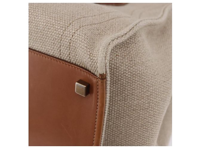 Céline Borsa a Mano CELINE Luggage Phantom Canvas Beige Gold Tone Auth 198501A - vista 14