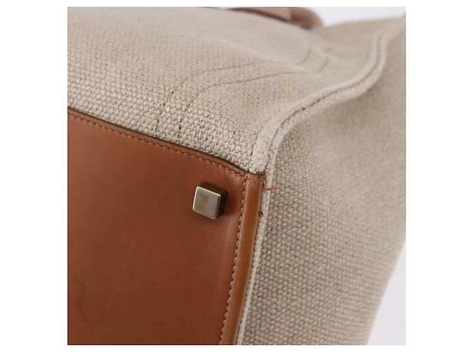 Céline Borsa a Mano CELINE Luggage Phantom Canvas Beige Gold Tone Auth 198501A - vista 16