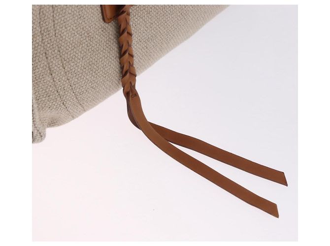 Céline Borsa a Mano CELINE Luggage Phantom Canvas Beige Gold Tone Auth 198501A - vista 17
