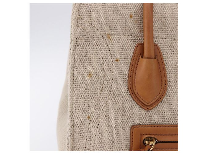 Céline Borsa a Mano CELINE Luggage Phantom Canvas Beige Gold Tone Auth 198501A - vista 2