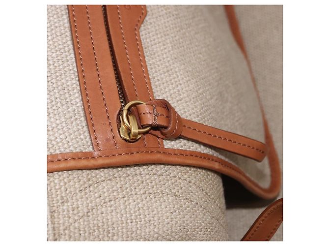 Céline Borsa a Mano CELINE Luggage Phantom Canvas Beige Gold Tone Auth 198501A - vista 20
