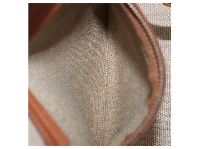Céline Borsa a Mano CELINE Luggage Phantom Canvas Beige Gold Tone Auth 198501A - vista 21