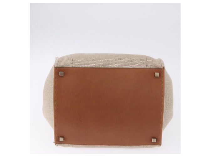 Céline Borsa a Mano CELINE Luggage Phantom Canvas Beige Gold Tone Auth 198501A - vista 6