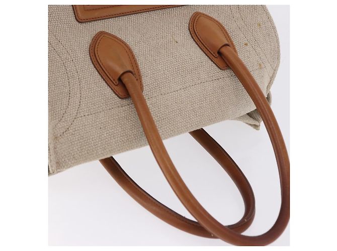 Céline Borsa a Mano CELINE Luggage Phantom Canvas Beige Gold Tone Auth 198501A - vista 7