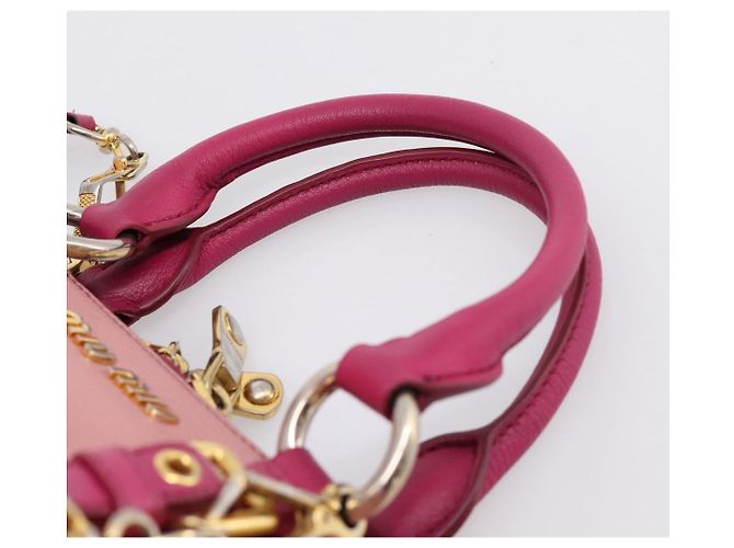 Borsa a mano Miu Miu in pelle 2way Rosa Oro Auth 197469A D'oro - vista 14