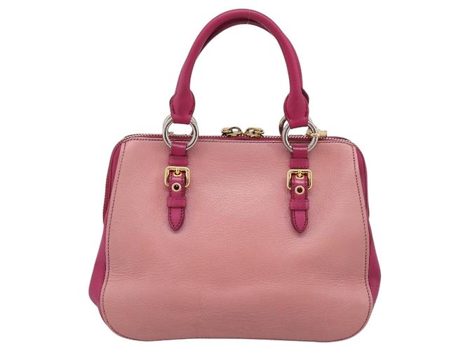 Borsa a mano Miu Miu in pelle 2way Rosa Oro Auth 197469A D'oro - vista 2
