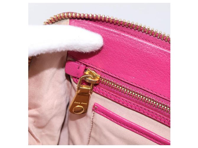 Borsa a mano Miu Miu in pelle 2way Rosa Oro Auth 197469A D'oro - vista 22