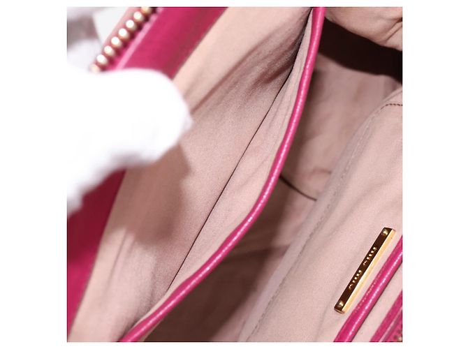 Borsa a mano Miu Miu in pelle 2way Rosa Oro Auth 197469A D'oro - vista 25