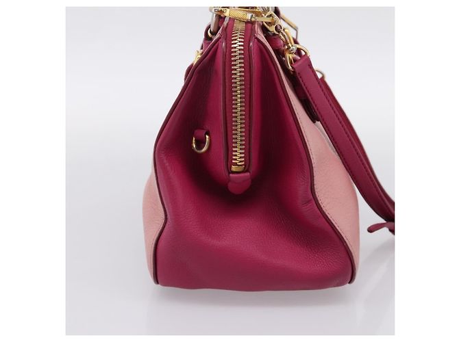Borsa a mano Miu Miu in pelle 2way Rosa Oro Auth 197469A D'oro - vista 3