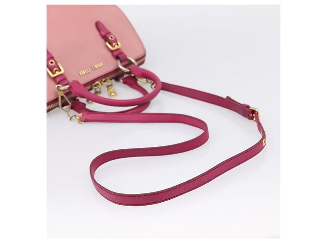 Borsa a mano Miu Miu in pelle 2way Rosa Oro Auth 197469A D'oro - vista 8