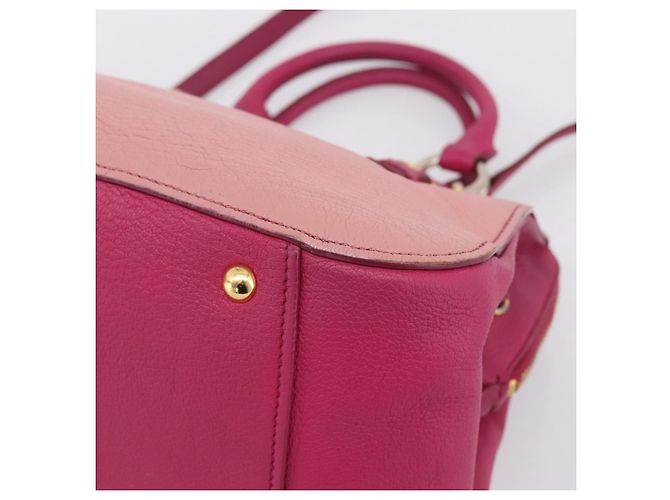 Borsa a mano Miu Miu in pelle 2way Rosa Oro Auth 197469A D'oro - vista 9