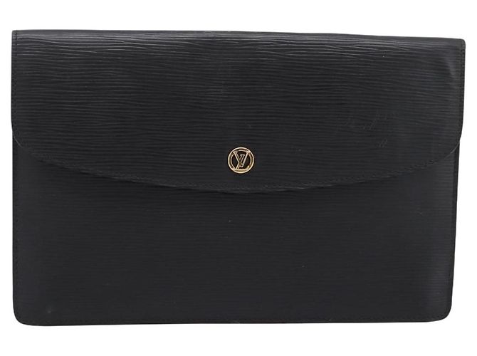 LOUIS VUITTON Epi Montaigne 27 Clutch Bag Black M52652 LV Auth ep15746 Nero - vista 13