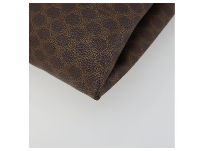 Céline Borsa Tote CELINE Macadam Canvas PVC Pelle Marrone Oro Auth 198251 D'oro - vista 14