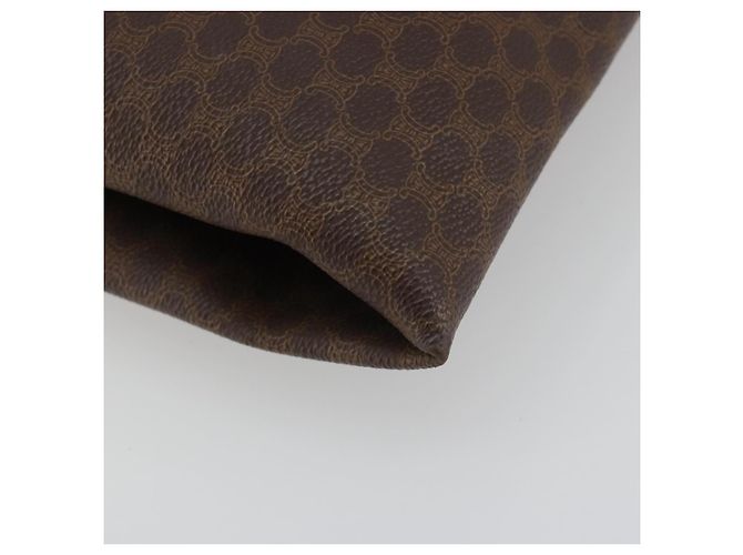 Céline Borsa Tote CELINE Macadam Canvas PVC Pelle Marrone Oro Auth 198251 D'oro - vista 15